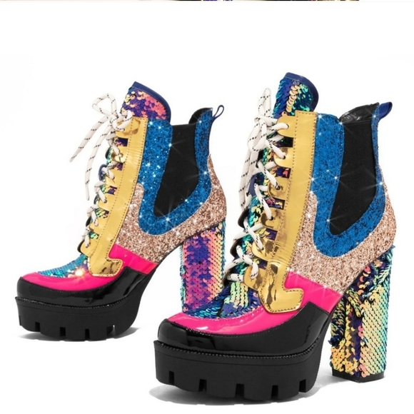 Cape Robbin Chunky Sole Luminous Mermaid Boots - Picture 3 of 15